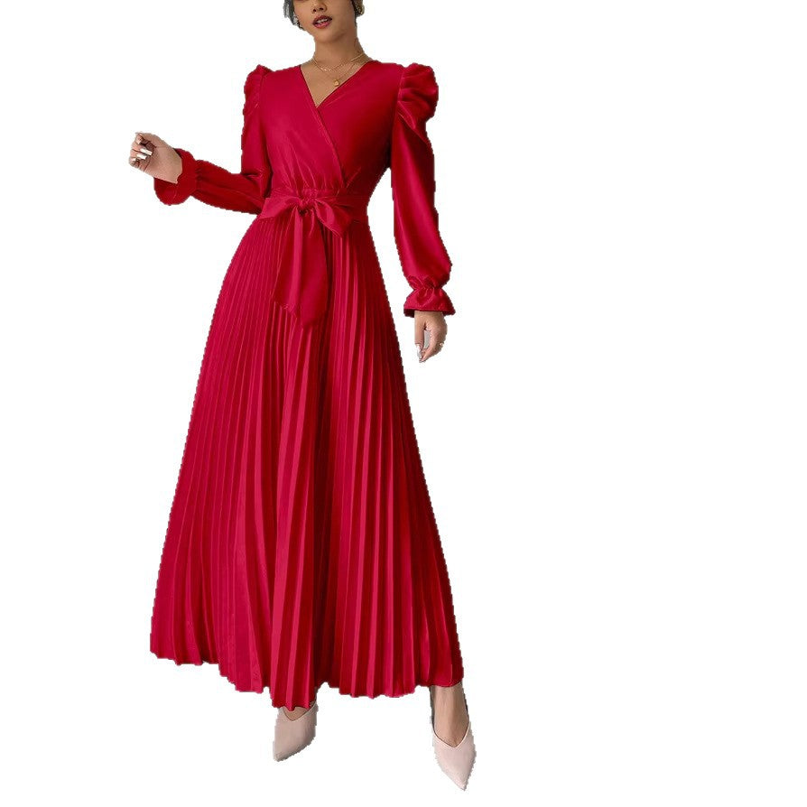 A long-sleeved dress