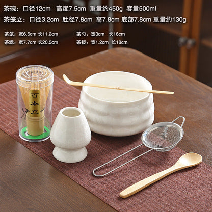 A crystal glaze cross-border ceramic matcha bowl tea beater tool set Japanese matcha brush Baibenli tea set combination
