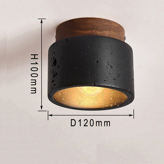 A Yellow travertine ceiling light LED ceiling light