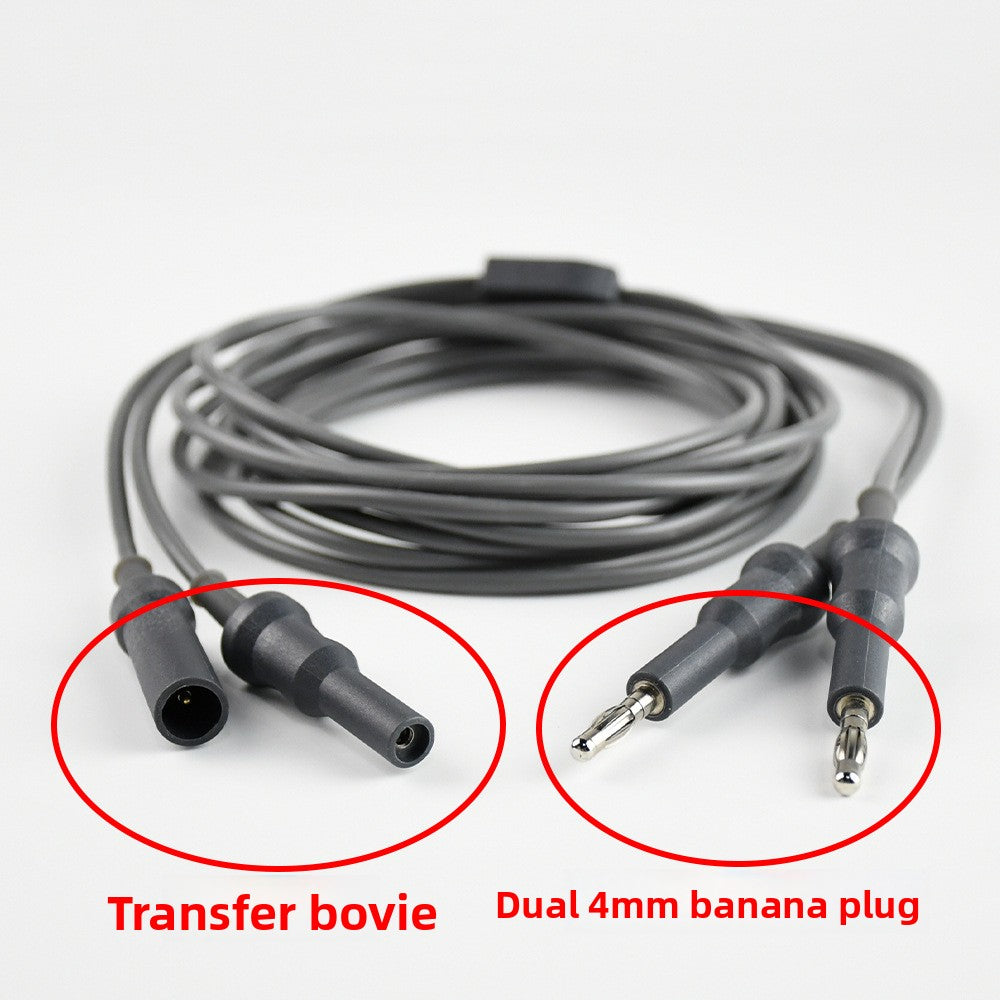 A Reusable bipolar coagulation clamp cable 4mm banana plug connection snake ESU-006C