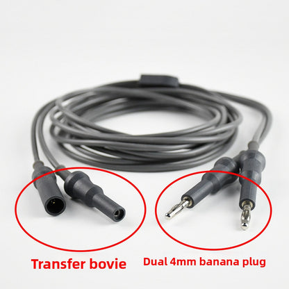 A Reusable bipolar coagulation clamp cable 4mm banana plug connection snake ESU-006C