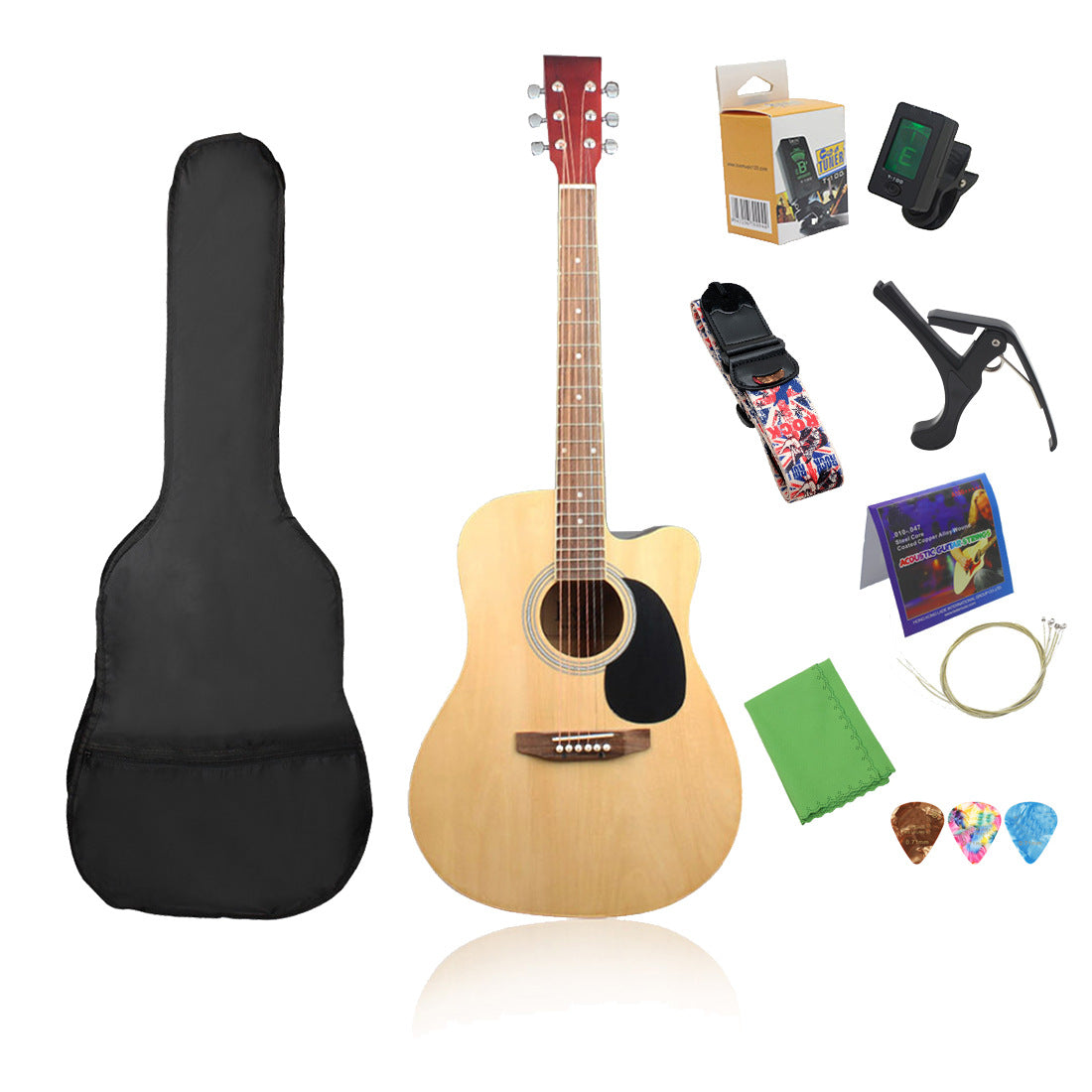 A 41 inch folk guitar beginner boys and girls students practice acoustic guitar set guitar beginner guitar