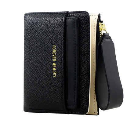 A new women's wallet short solid color card bag women's high-end cross-border zipper change bag source manufacturer