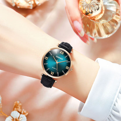 A New Ladies Vintage Alloy Decorative Premium Sense Belt Student Waterproof Quartz Watch