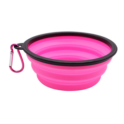 A portable pet folding bowl