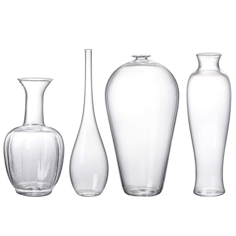 A glass vase transparent water flower cultivator