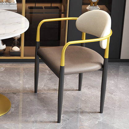 A dining chair stool with armrest back chair
