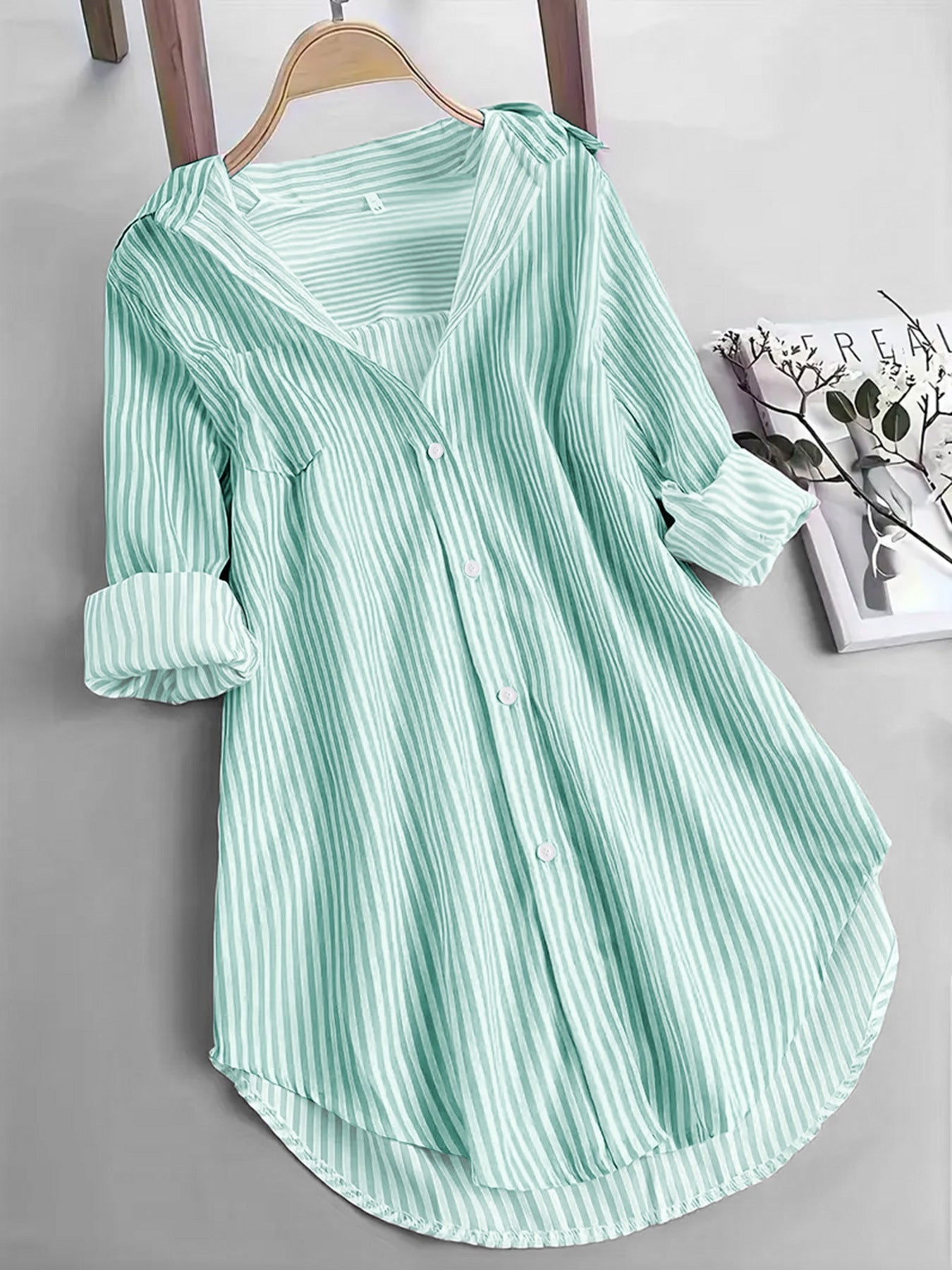A striped long-sleeved shirt