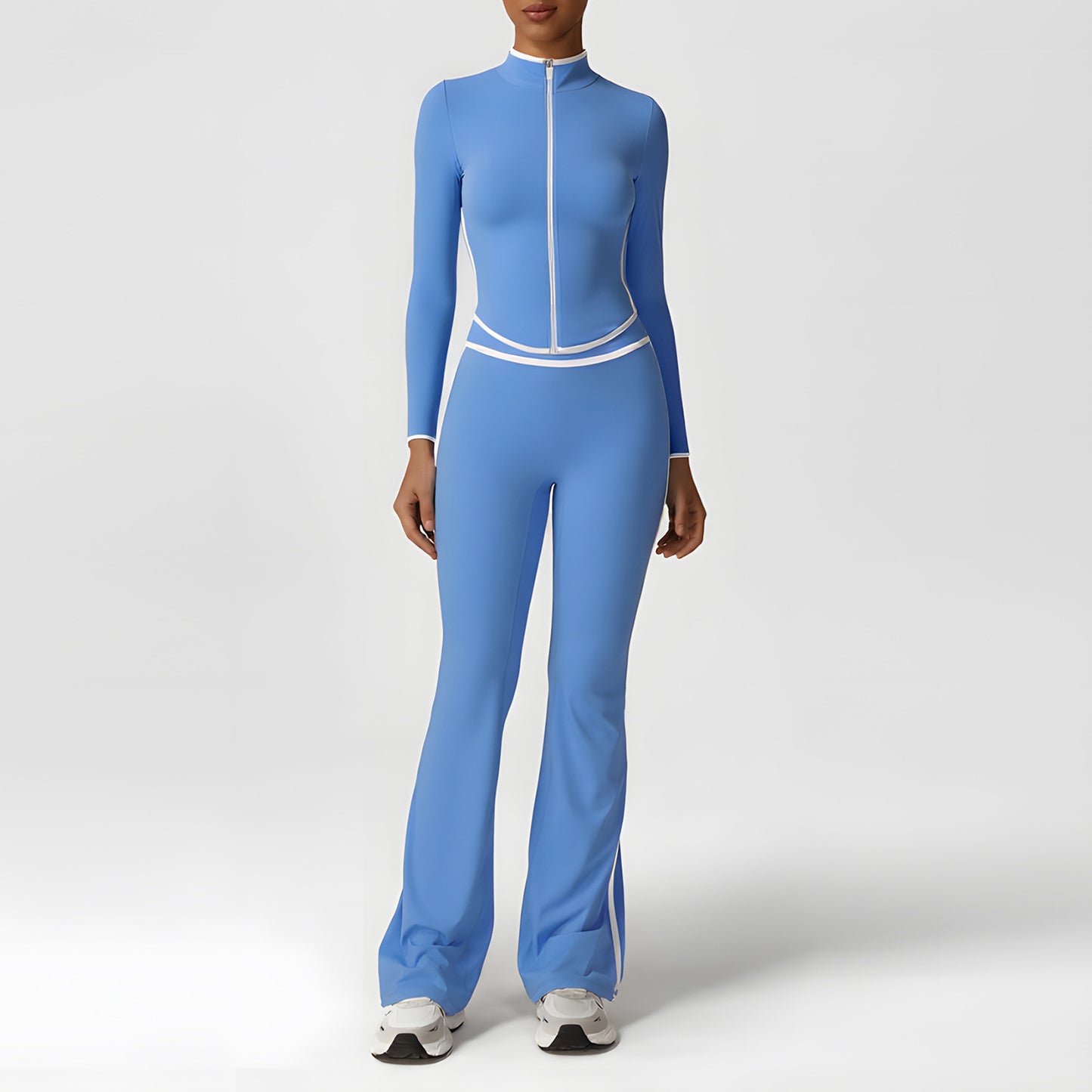 A sports suit women's contrasting colors, beautiful back, tight body, nude yoga suit, running fitness yoga suit
