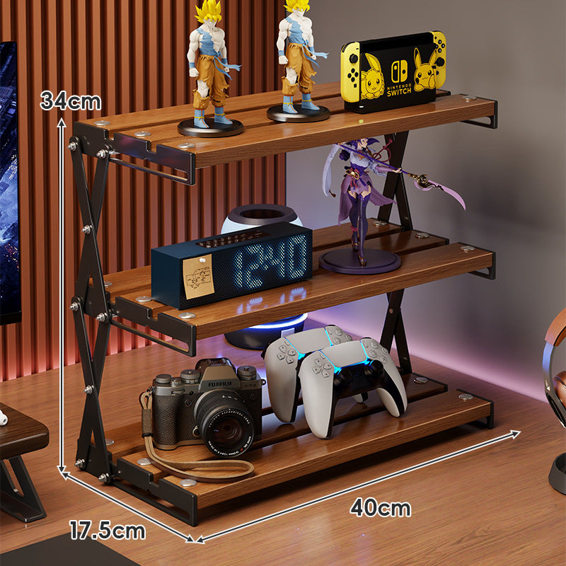 A tabletop shelf