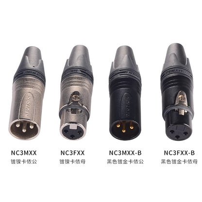 A Youquek three-core XLR Kanon plug gold-plated audio terminal Canon male and female NC3MXX/F