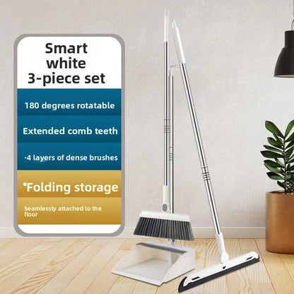 A folding broom dustpan combination set