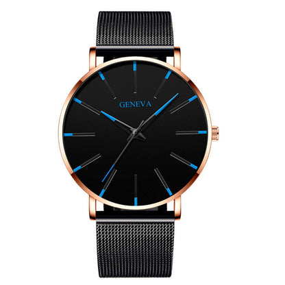 A Geneva Fashion Mesh Strap Watch Men's Watch Colorful Scale Men's Watch Business Quartz Watch Wholesale - Mixbatch