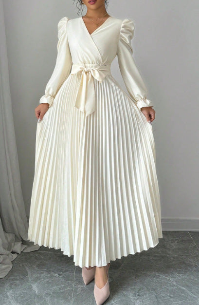 A long-sleeved dress