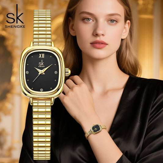 ASK watch women's high-end waterproof stainless steel versatile watch niche cross-border foreign trade women's watch women