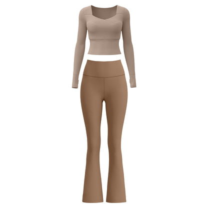 A High elastic, slim and thin yoga suit, nude suit, high waist running sports fitness suit