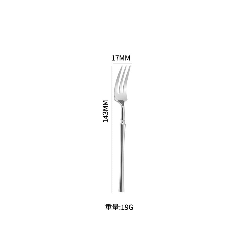 A stainless steel tableware