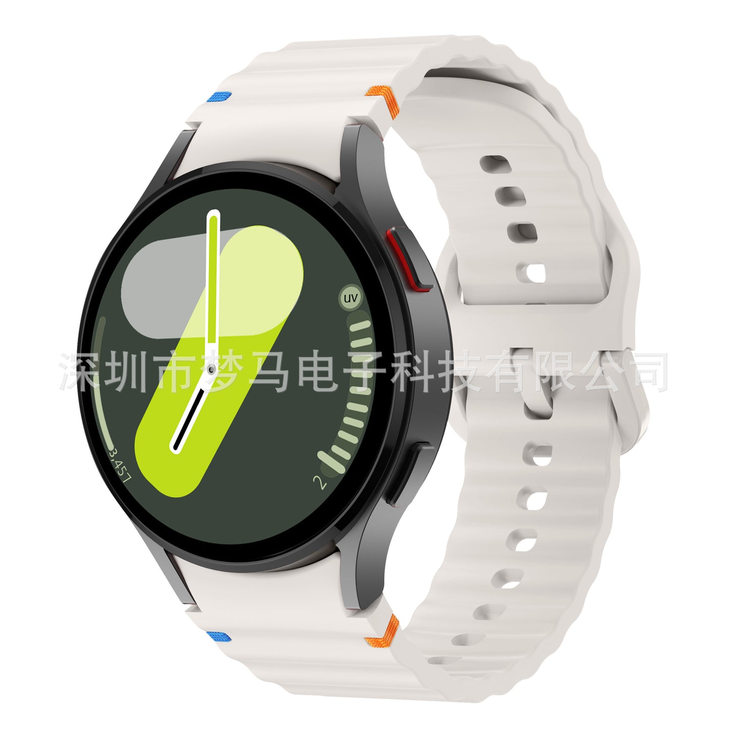 A Suitable for Samsung watch7/FE original wave stitching color buckle silicone strap universal watch654 strap