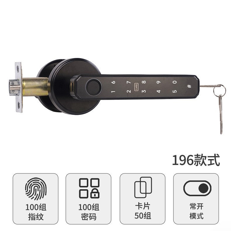 A Indoor Wooden Door Graffiti Fingerprint Lock One Grip Open Home Electronic Lock Spherical Smart Lock Combination Lock