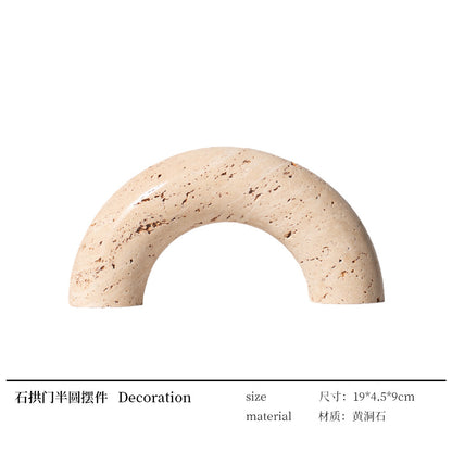 A geometric simulation travertine ornament
