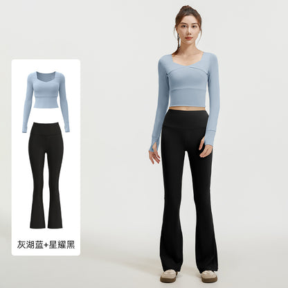A High elastic, slim and thin yoga suit, nude suit, high waist running sports fitness suit
