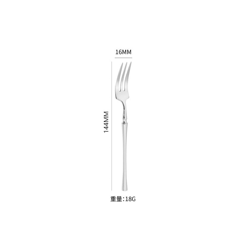 A stainless steel cutlery