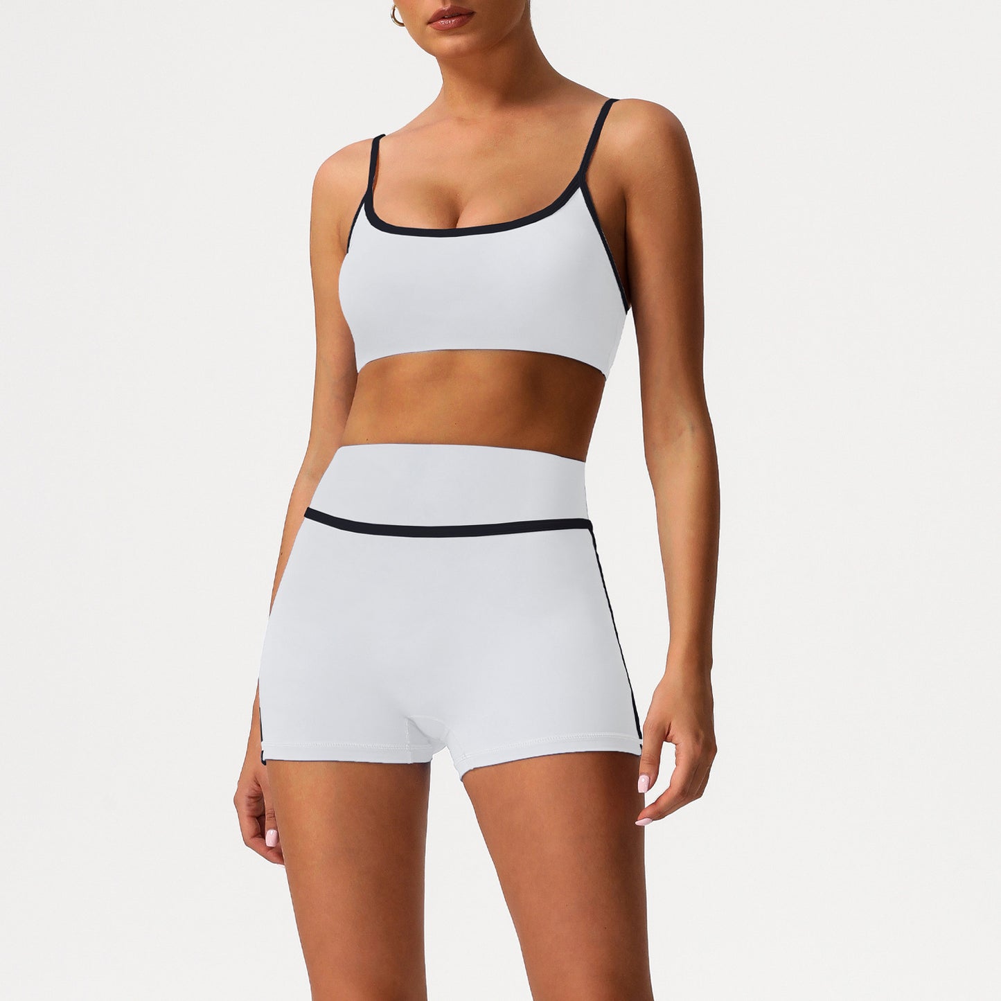 A sports suit women's contrasting colors, beautiful back, tight body, nude yoga suit, running fitness yoga suit