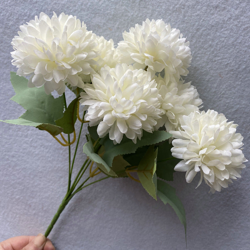 A Regula bouquet 6 heads hydrangea indoor living room dining table dried flower arrangement ornament, simulated bouquet handmade decorative flowers