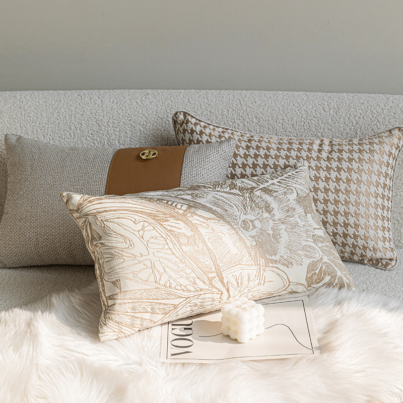 A jacquard throw pillow