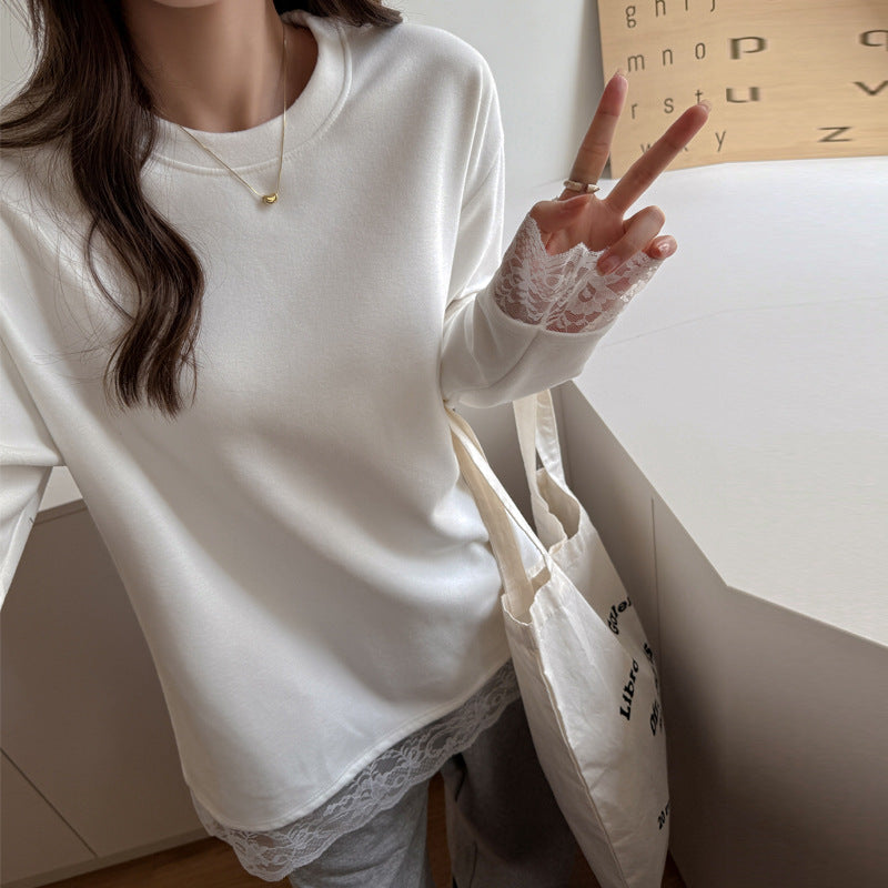 A lace long sleeve top