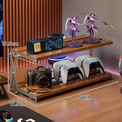 A tabletop shelf