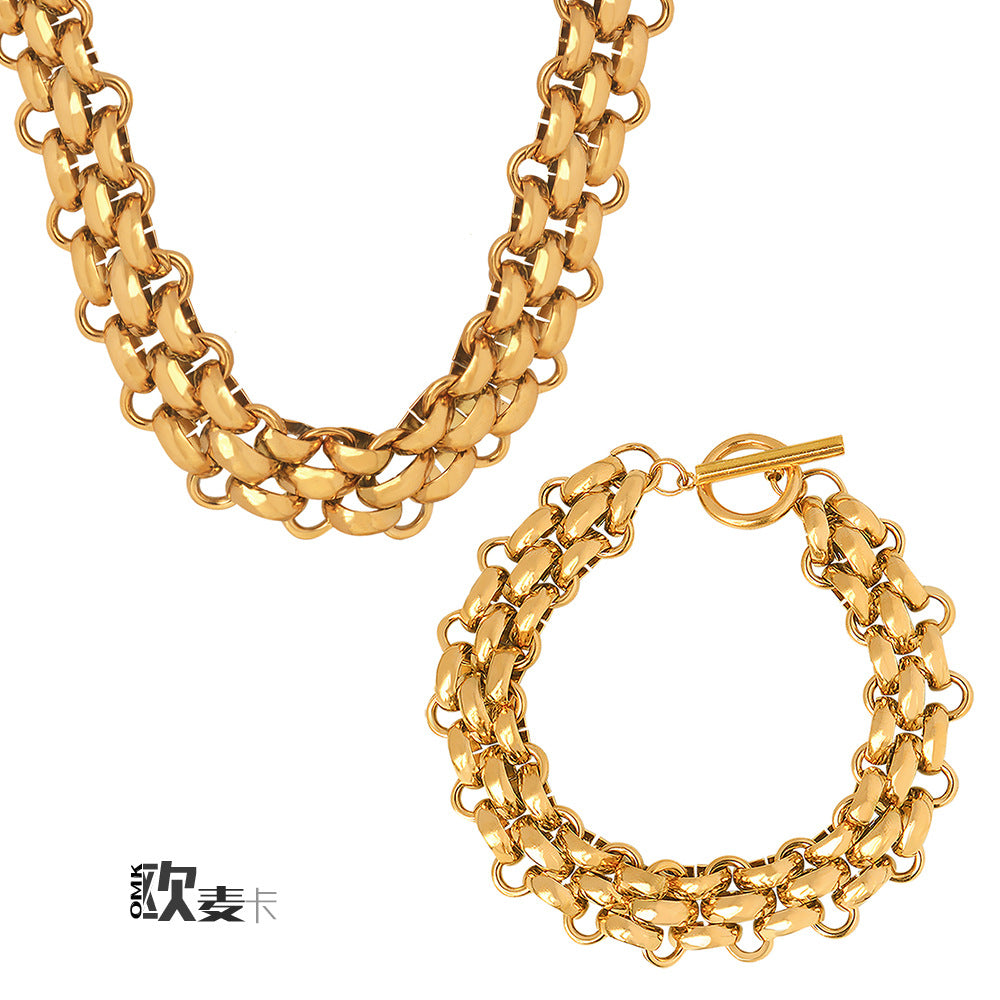 A necklace bracelet jewelry