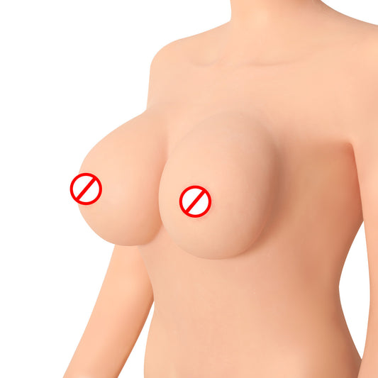A nine-point one-piece prosthetic breast fake yin pants CD fake girl cross-dressing simulated chest pad fake breast fake girl two-in-one