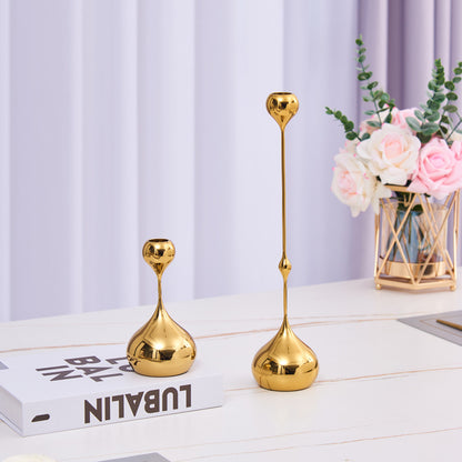 A European light luxury metal water drop silver candle table model house decoration home living room table dining room craft ornament
