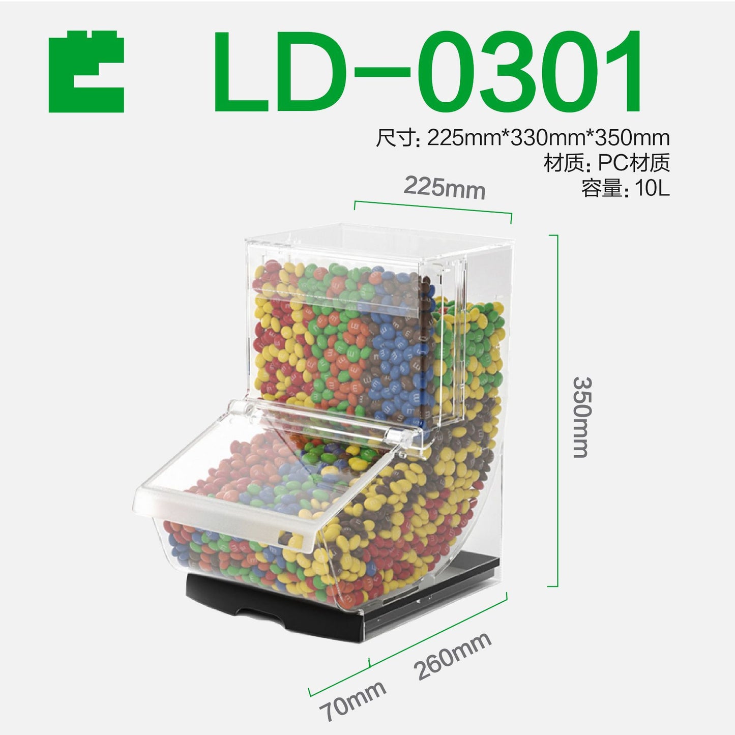 A Large capacity food box Plastic sealed display box Transparent belt display warehouse PC material Plastic box Storage box