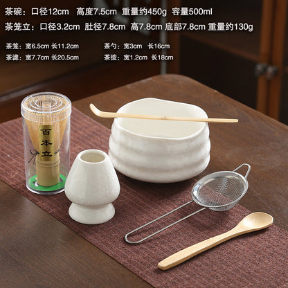 A crystal glaze cross-border ceramic matcha bowl tea beater tool set Japanese matcha brush Baibenli tea set combination