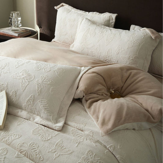 A four-piece set of sheets and quilt covers