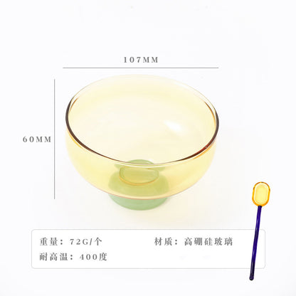 A glass bowl fruit salad bowl set