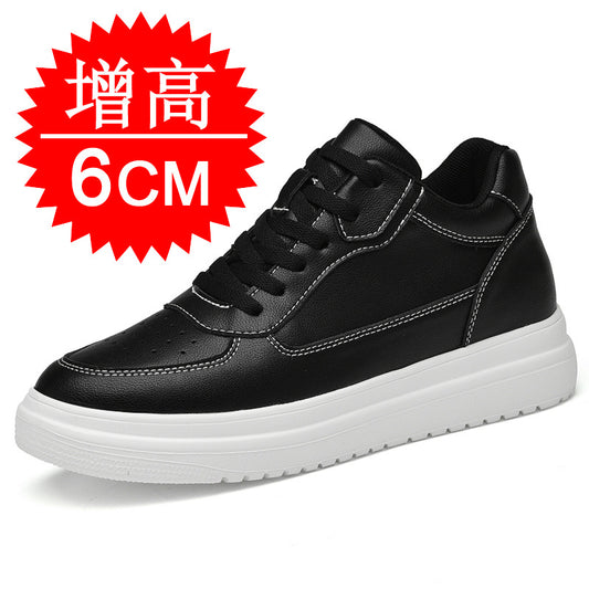 A men's shoes summer breathable couple heightening shoes 8cm men's cowhide inner