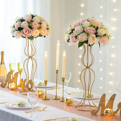 A flower stand banquet arrangement props