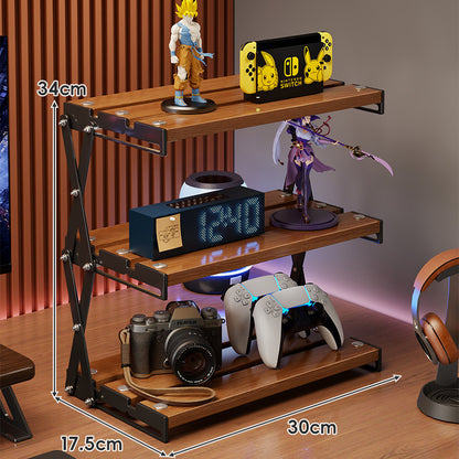 A tabletop shelf