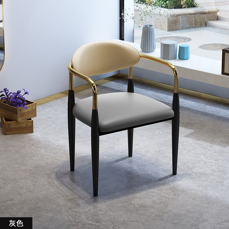 A dining chair stool with armrest back chair
