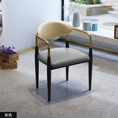 A dining chair stool with armrest back chair