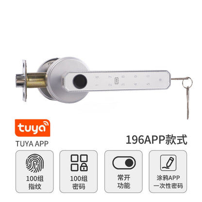 A Indoor Wooden Door Graffiti Fingerprint Lock One Grip Open Home Electronic Lock Spherical Smart Lock Combination Lock