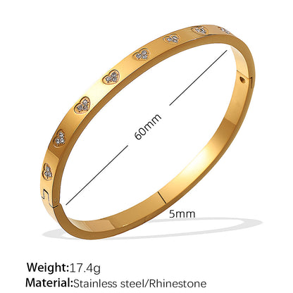 A European and American hot selling ins style titanium steel bracelet hexagram star snap buckle bracelet 18k gold-plated stainless steel zircon bracelet