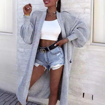 A long knit jacket