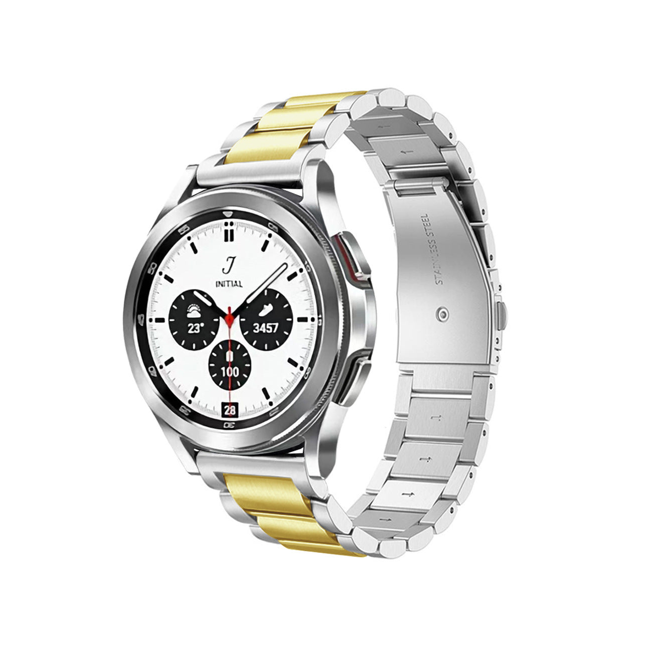 A For Samsung Galaxy Watch 7 Stainless Steel Watch with Metal 40/42/46 mm Solid Steel Strap