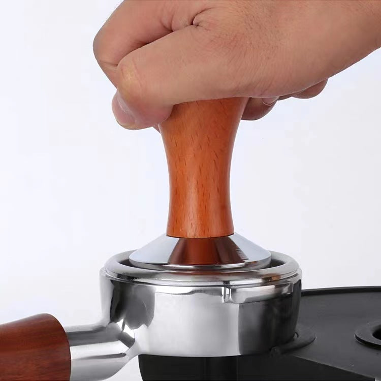 A Powder Press Stainless Iron Solid Italian Coffee Solid Wood Powder Press Hammer Coffee Filler Commercial Household Filler