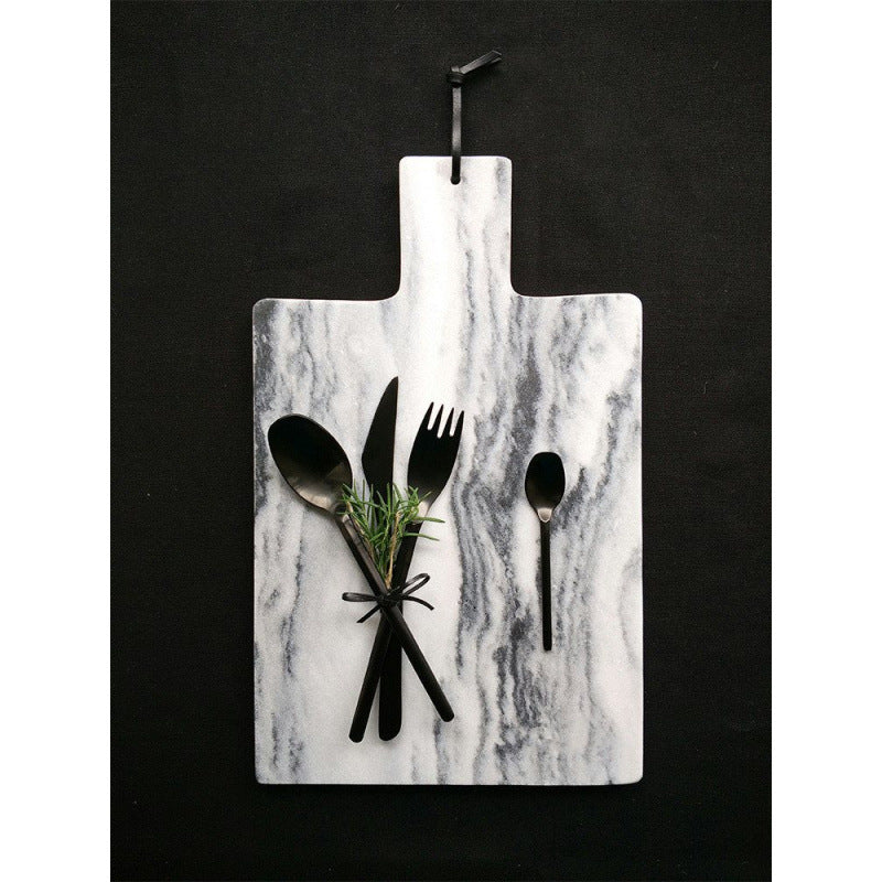A Marble cutting board Chopping board Fruit plate Household cutting board Household panel Bread board Anti-mildew Dessert Pastry White