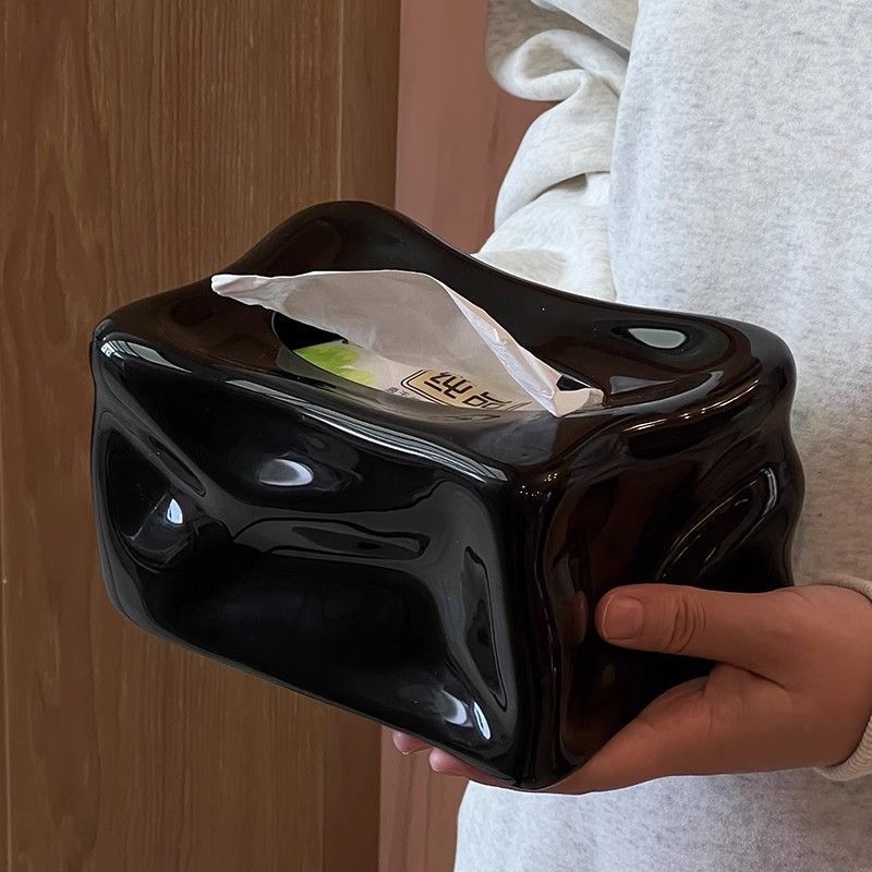 A ceramic tissue box decorative ornament